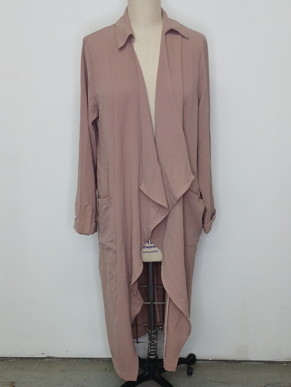 LUSH Dusty Pink Open Front Duster Size L
